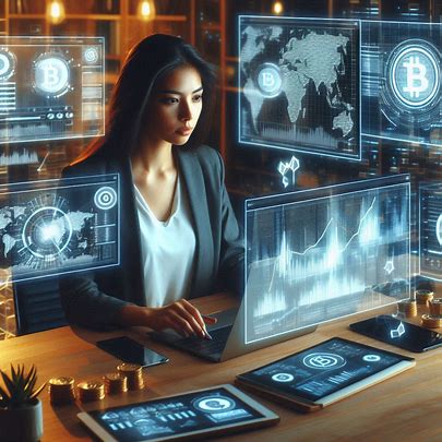 woman analyzing cryptocurrency data